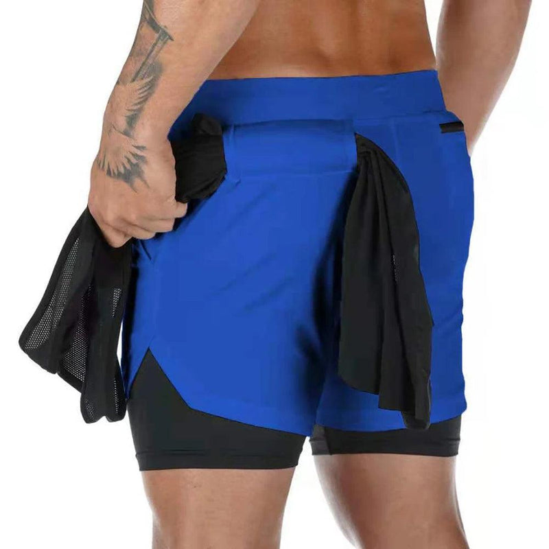 Shorts Masculino 2 em 1 - Compressão com Bolso Interno Oculto - Flash Trends