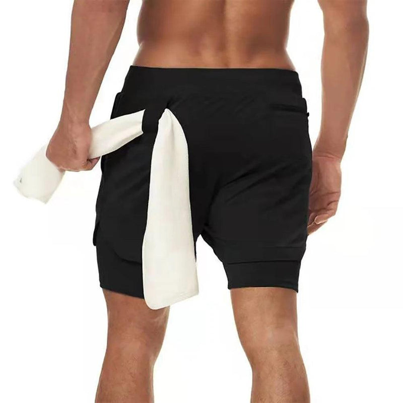 Shorts Masculino 2 em 1 - Compressão com Bolso Interno Oculto - Flash Trends